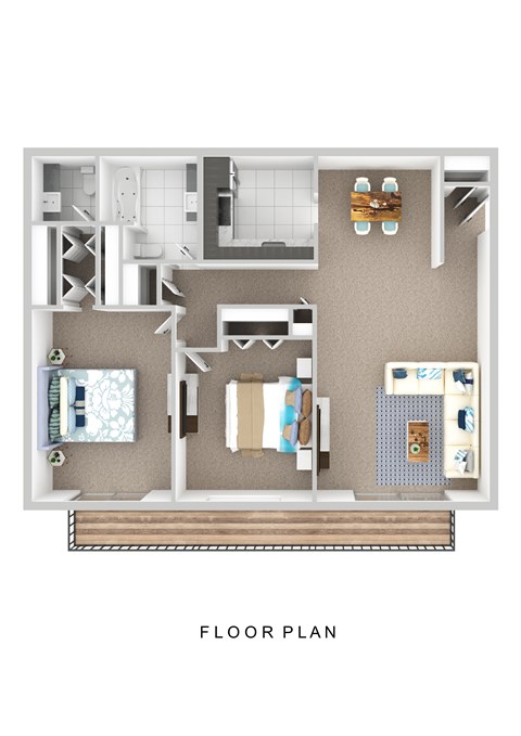 Floor plan for 2 beds, 1.5 baths, 1100 sqft